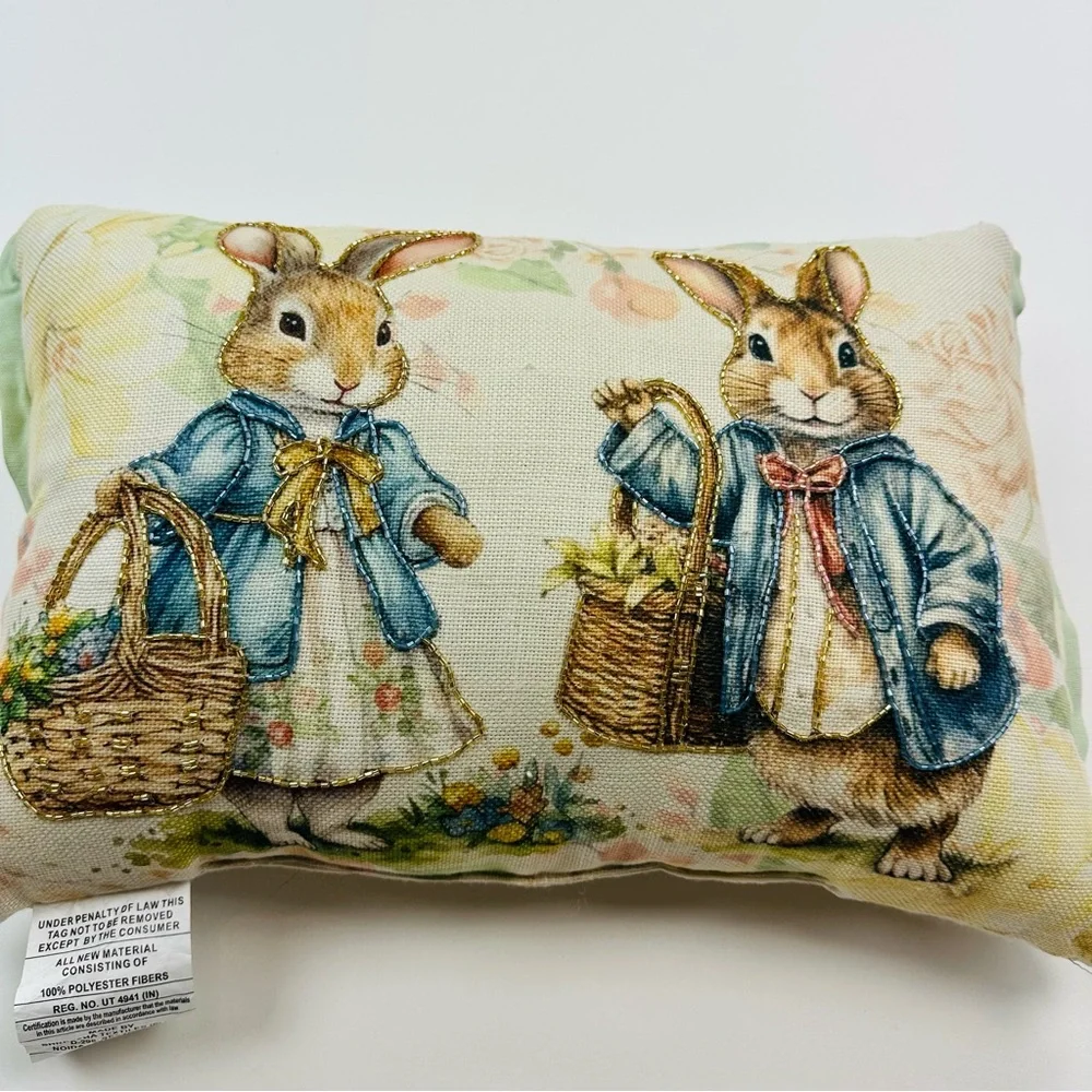 Easter Rabbits Accent Pillow